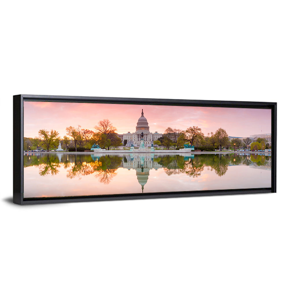 United States Capitol Sunrise Reflection Wall Art
