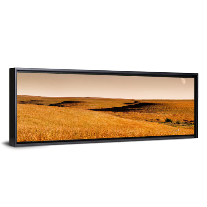 Kansas Tallgrass Prairie Wall Art as a framed canvas