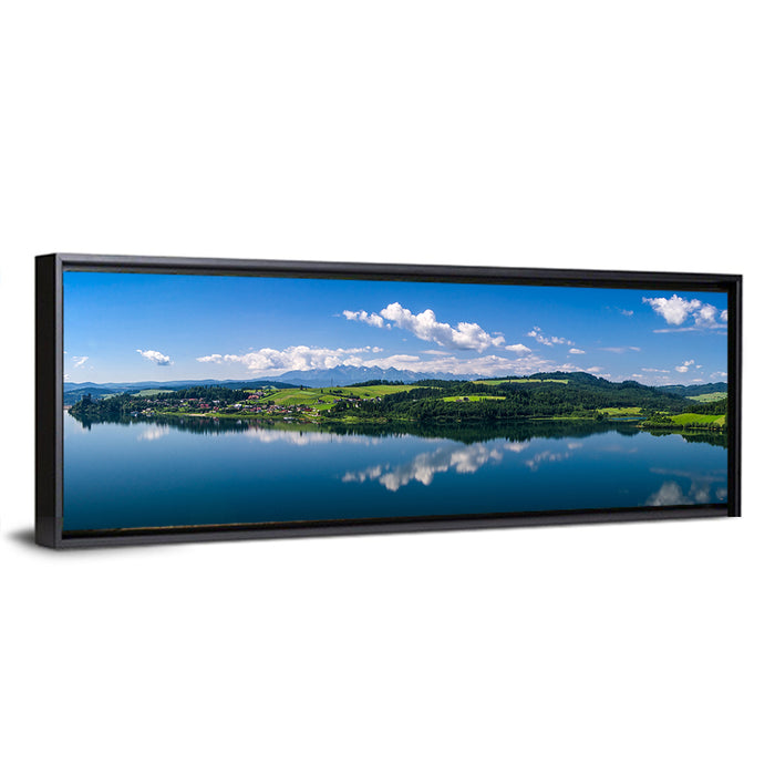 Lake Czorsztynskie Reflections Wall Art as a framed canvas