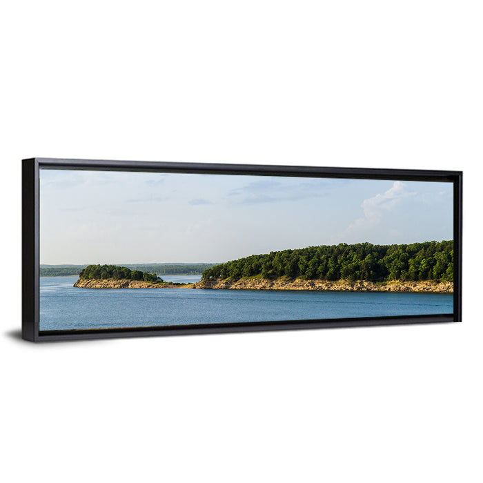 Truman Lake Peninsula Wall Art as a framed canvas