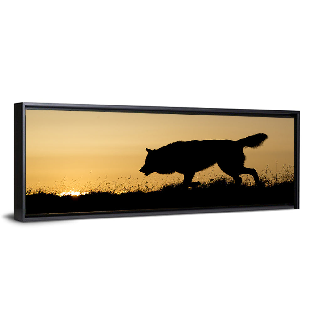 Wolf at Golden Horizon Wall Art