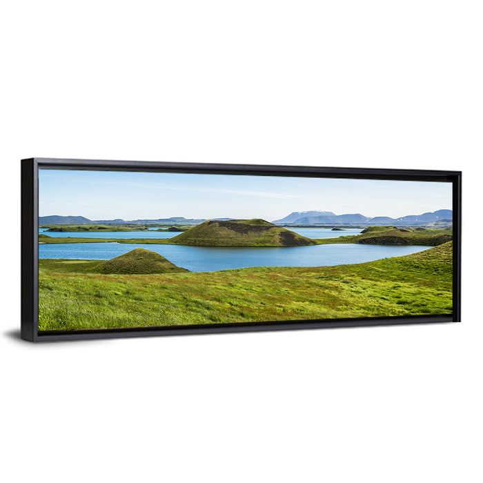 Mývatn Pseudocraters Wall Art as a framed canvas