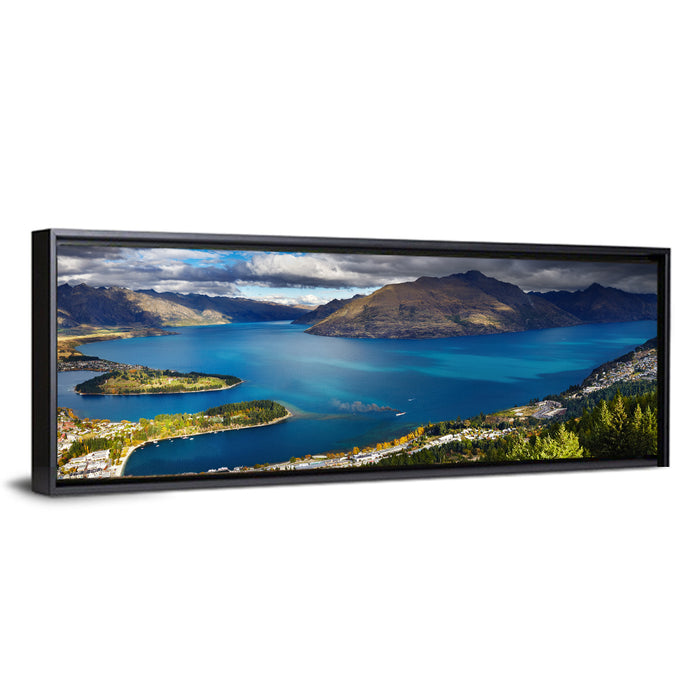 Lake Wakatipu Vista Wall Art as a framed canvas