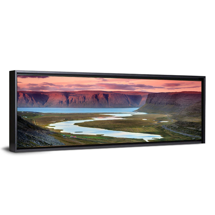 Westfjords Dusk, Iceland Wall Art as a framed canvas