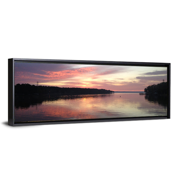 Lake Eufaula Sunset Wall Art as a framed canvas