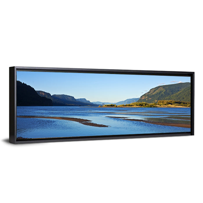 River Gorge Landscape Wall Art as a framed canvas