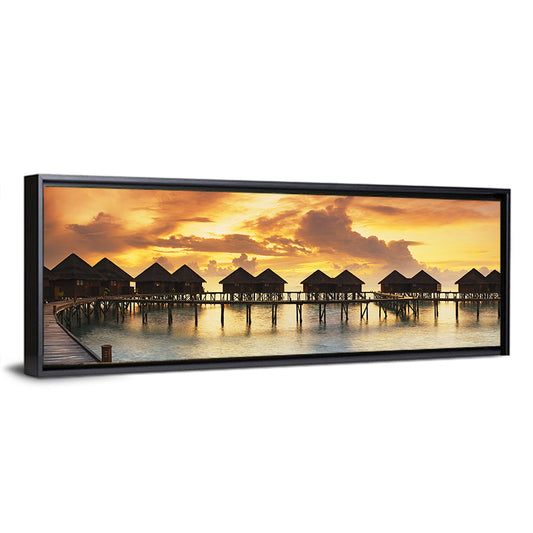 Tourists Water Villas Wall Art