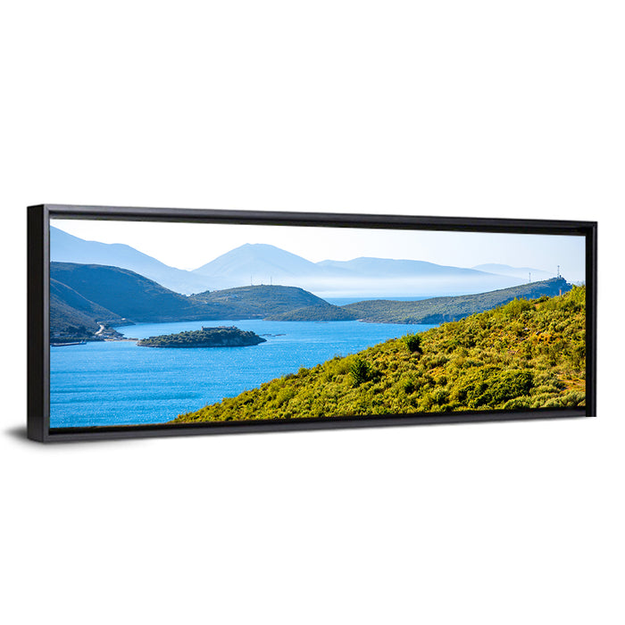 Porto Palermo Bay with Ali Pasha Castle Wall Art as a framed canvas