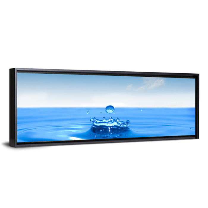 Ocean Water Drop Wall Art as a framed canvas