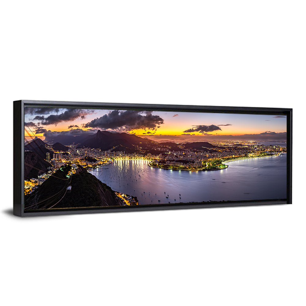 Rio De Janeiro Night Skyline Wall Art