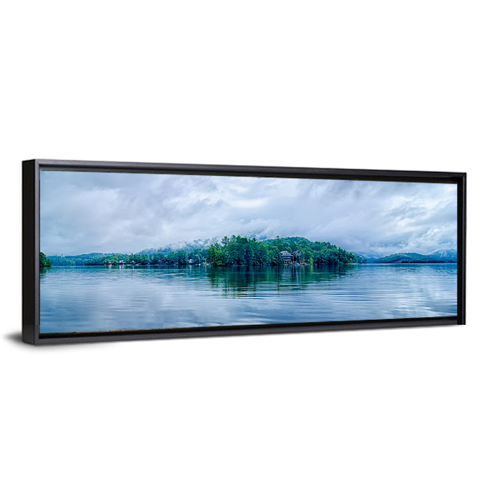 Lake Santeetlah Reflection Wall Art as a framed canvas