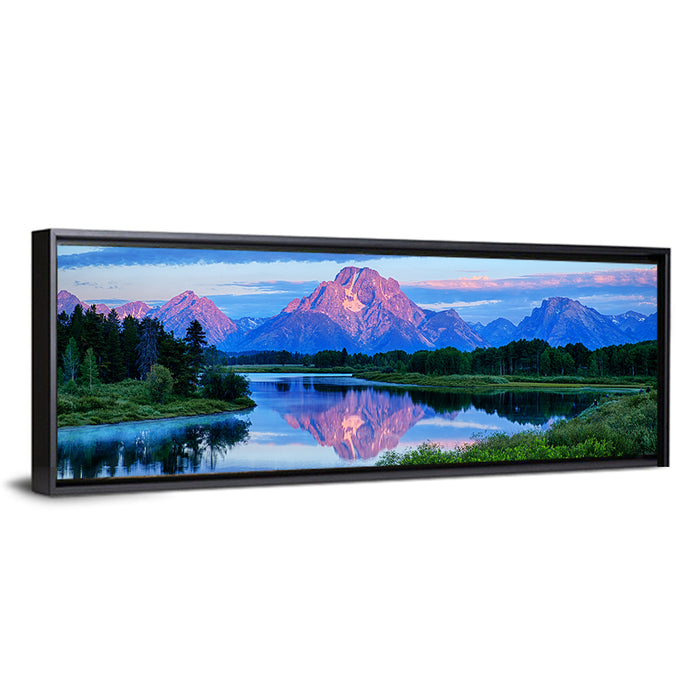 Oxbow Bend Dawn Reflection Wall Art as a framed canvas