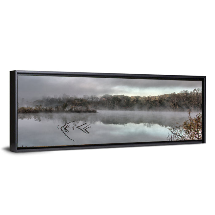 Millennium Park Lake Reflection Wall Art as a framed canvas
