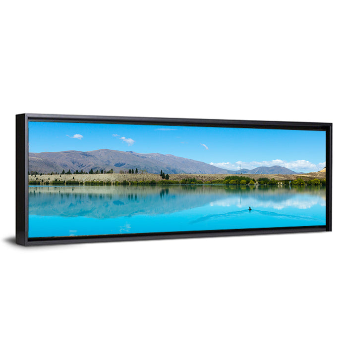 Lake Ruataniwha Reflection Wall Art as a framed canvas