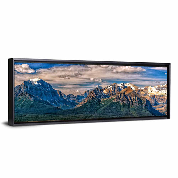 Canadian Rockies Snow-capped Peaks Wall Art as a framed canvas
