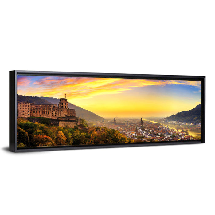 Heidelberg Castle at Dusk Wall Art as a framed canvas