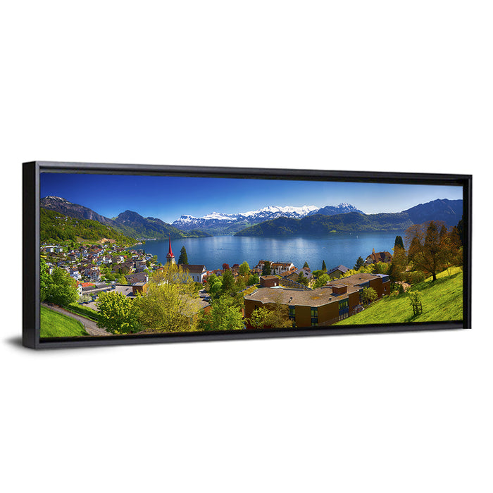 Lake Lucerne, Weggis Wall Art as a framed canvas