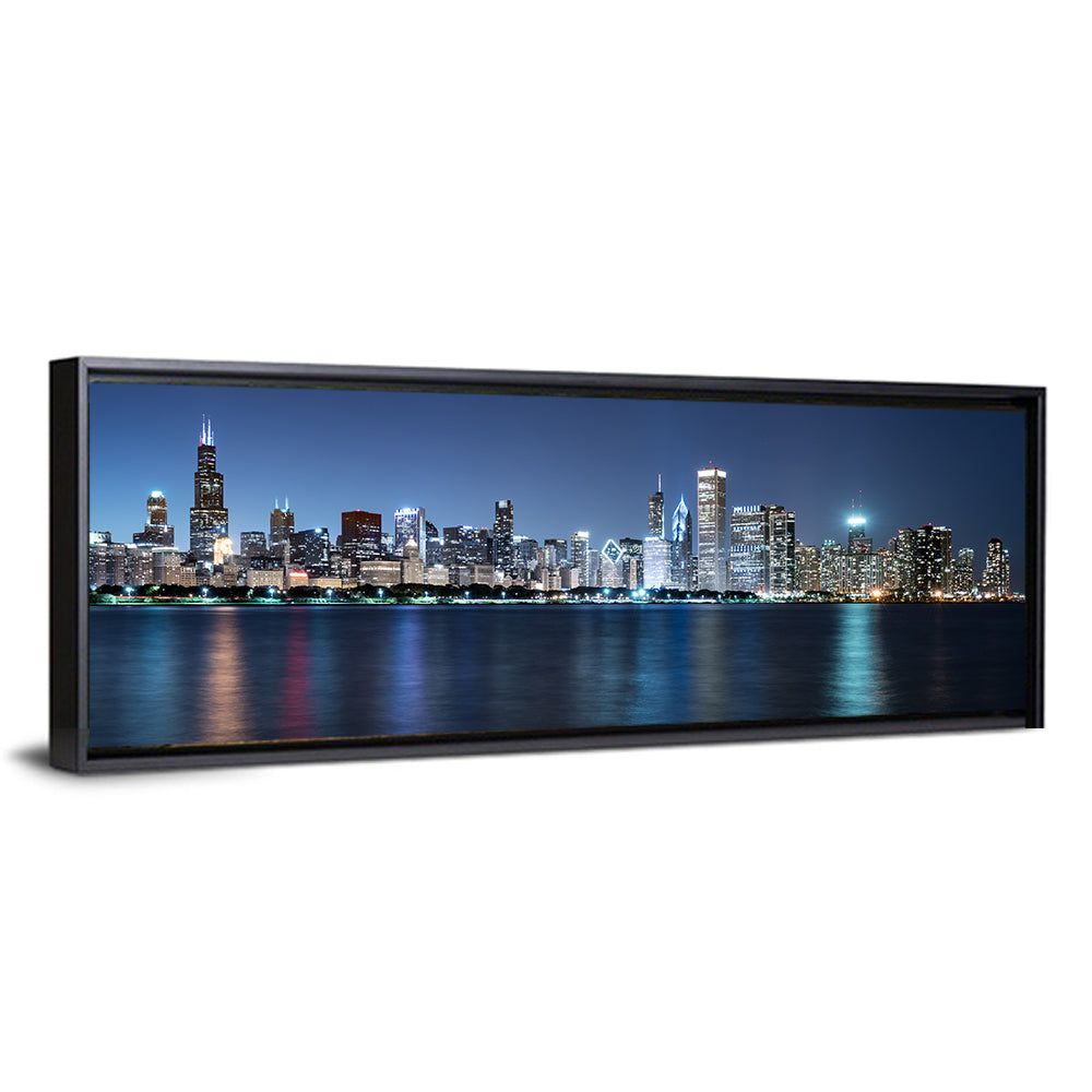 Chicago Night Skyline Wall Art