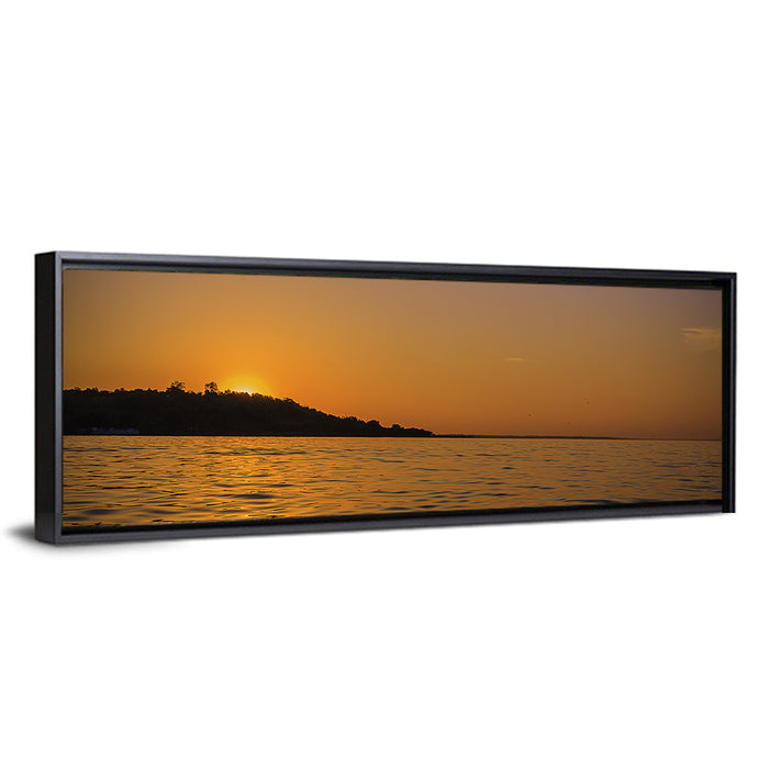 Bhopal Lake at Sunset Wall Art as a framed canvas