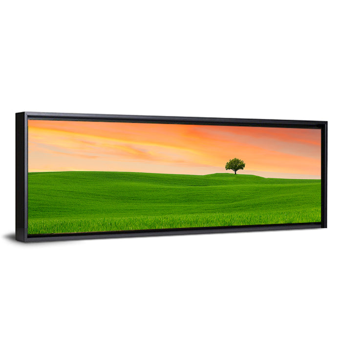Tuscany Sunset Hills Wall Art as a framed canvas