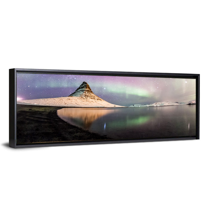 Kirkjufell Under the Milky Way Wall Art as a framed canvas
