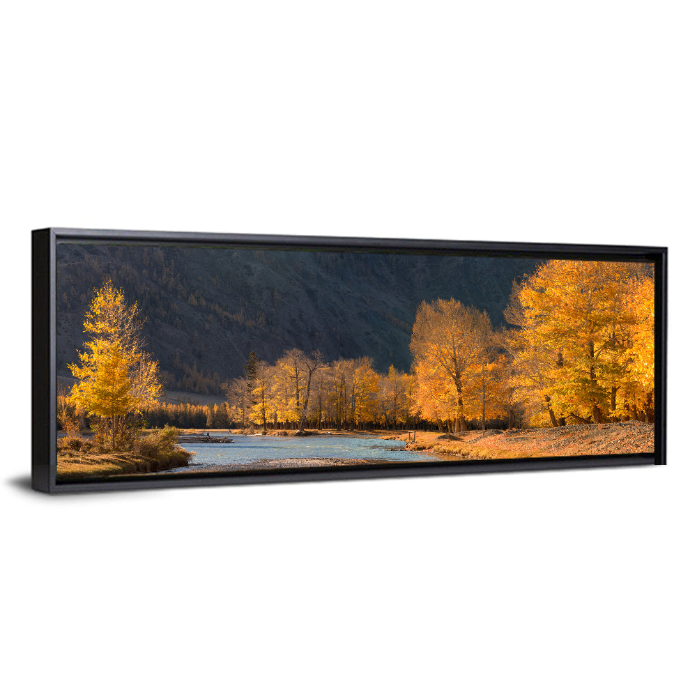 Autumn River Through Golden Forest Wall Art
