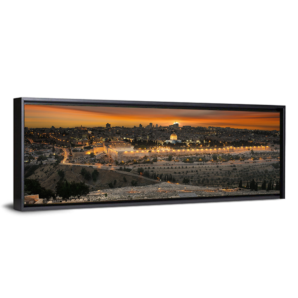 Jerusalem Sunset Over Temple Mount Wall Art