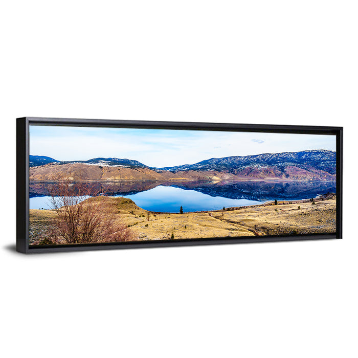 Kamloops Lake Winter Reflection Wall Art as a framed canvas