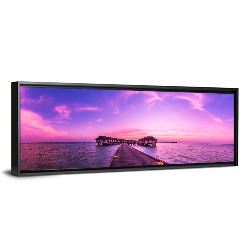 Sunset Pier Overwater Bungalows Wall Art