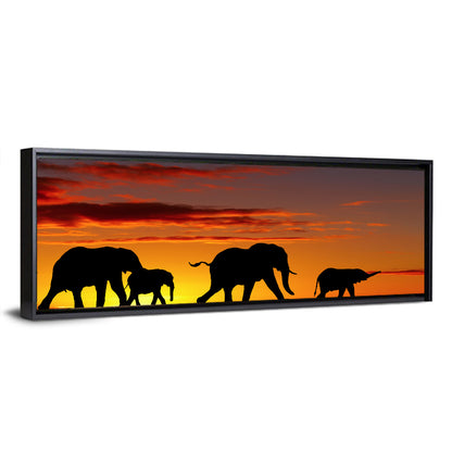 Elephants Herd Wall Art