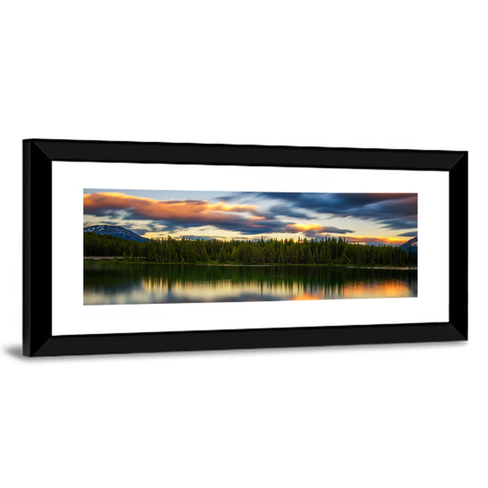 Herbert Lake Sunset Reflection Wall Art as a framed print