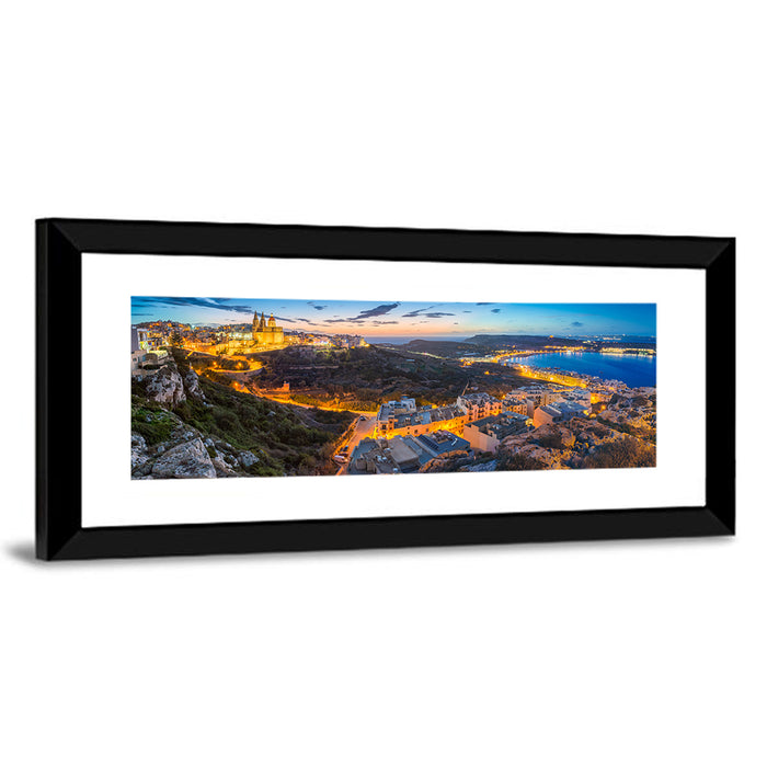 Mellieha Bay at Dusk Wall Art as a framed print