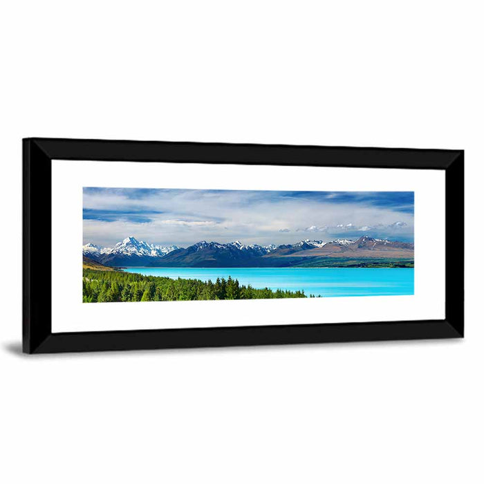 Mount Cook Over Lake Pukaki Wall Art as a framed print