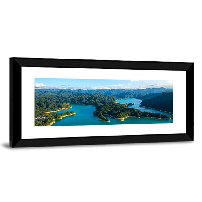 Emerald Qiandao Lake Wall Art as a framed print
