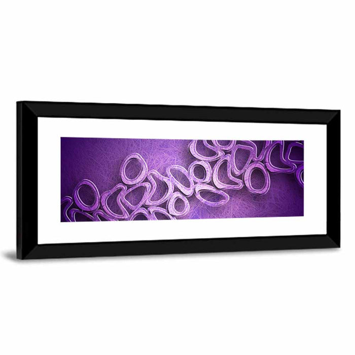 Layered Purple Ring Pattern Wall Art as a framed print