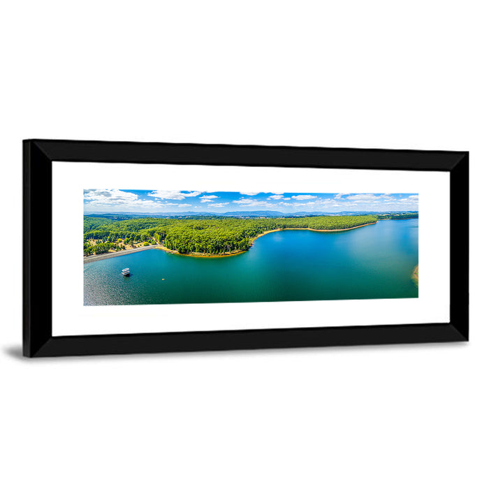 Silvan Reservoir Shoreline Wall Art as a framed print