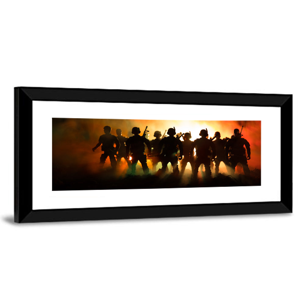 Silhouetted Infantry Line Wall Art