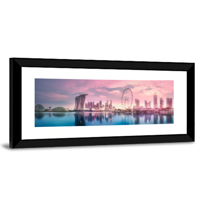 Marina Bay Skyline Wall Art as a framed print