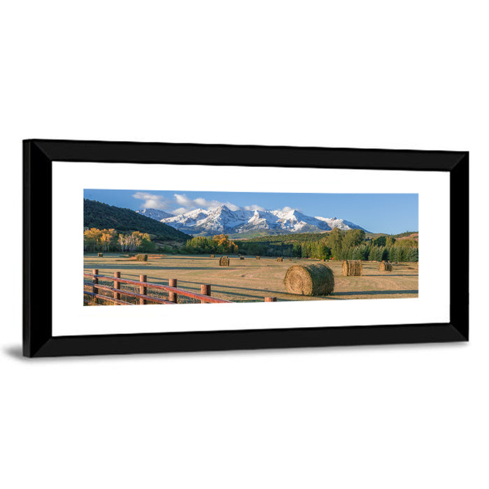 Colorado Hay Bales Wall Art as a framed print