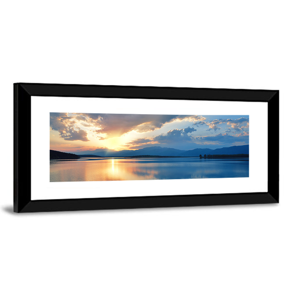 Golden Hour Lake Reflection Wall Art