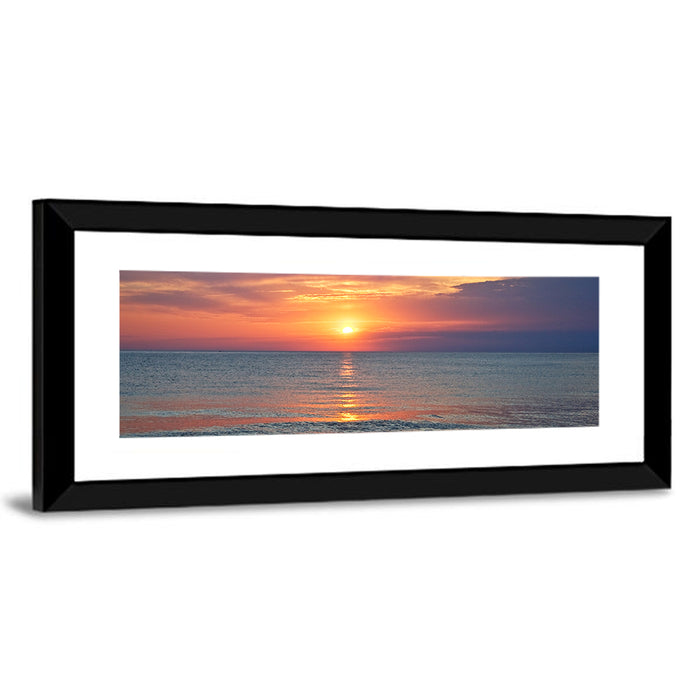 Lake Michigan Sunset Reflection Wall Art as a framed print