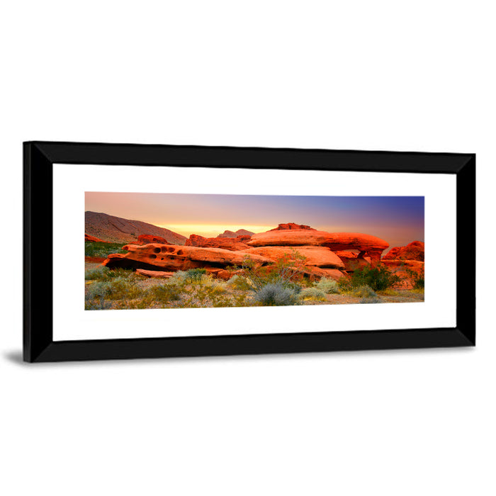 Red Rock Canyon Sunset Wall Art as a framed print