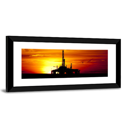 Oil Rig Sunset Wall Art