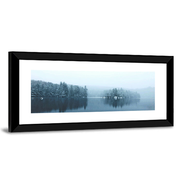 Burr Pond Winter Reflection Wall Art as a framed print
