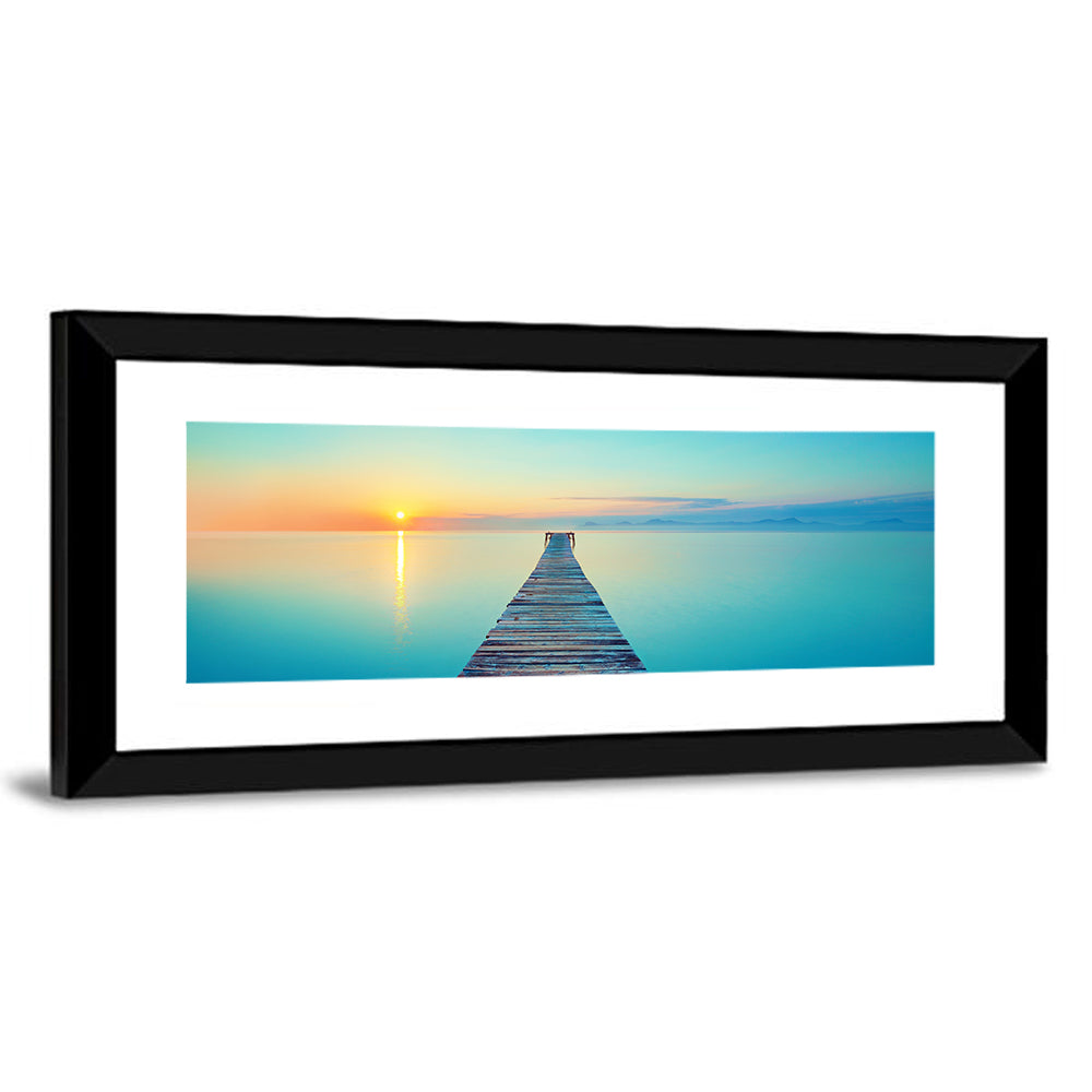 Wooden Footbridge at Sunset Wall Art