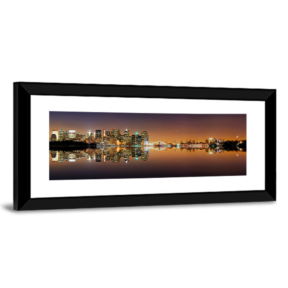 Manhattan Twilight Reflection Wall Art