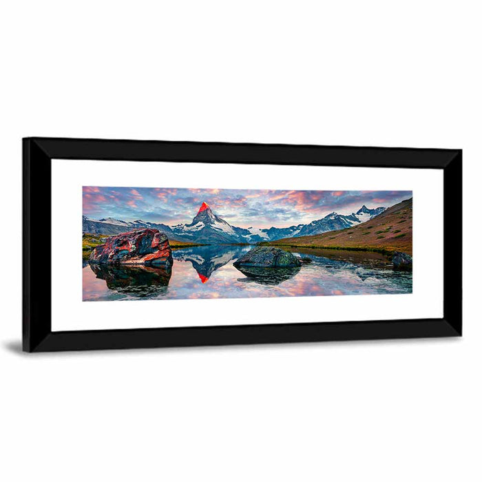 Stellisee Sunrise Reflection Wall Art as a framed print