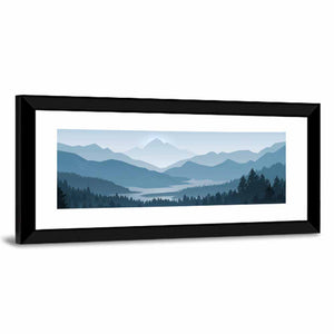 Realistic Mountains Silhouette Wall Art