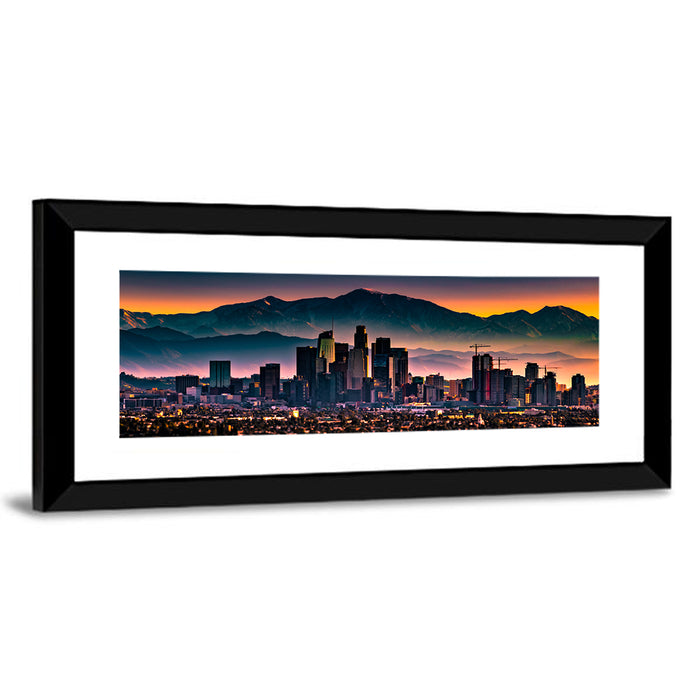 Downtown Los Angeles Skyline Wall Art as a framed print