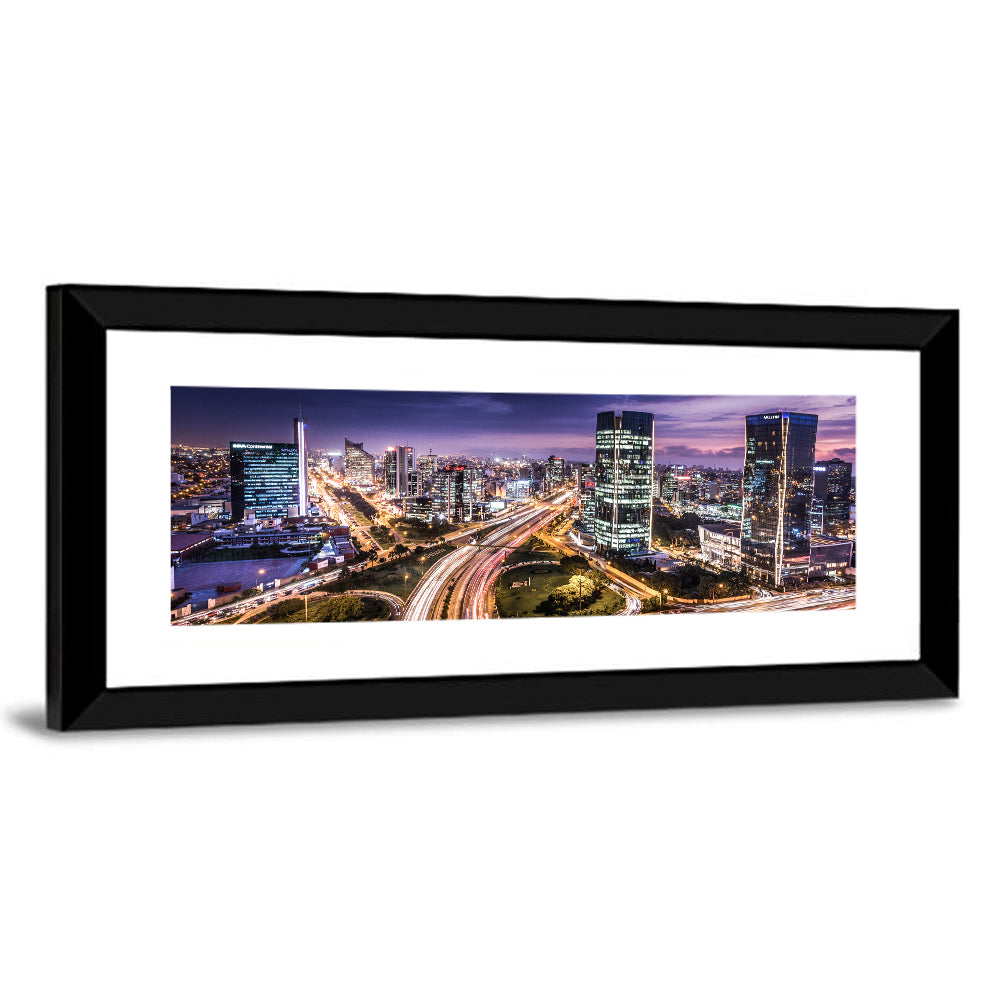 Lima Night Skyline Wall Art